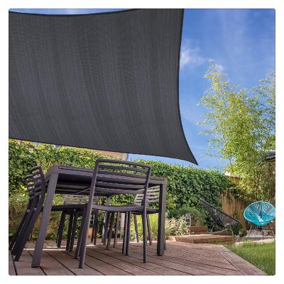 China Hot Selling Dark Gray Rectangle 3*3m New HDPE Patio HDPE Patio Anti UV Garden Sun Shade Sails for sale