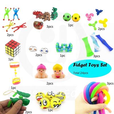 China Amazon Hot Selling Items Plastic 24PCS Anti-Anxiety Package Restless Person Sensory Toys Sets Stress Relieve Restless Person Toy Pack For Kids for sale