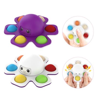 China New Design Popular Rotating Flip Bubble Octopus Spinner Face Changing Emotional Hand Octopus Spinner Spinner for sale