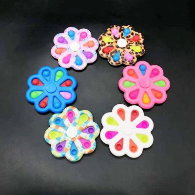 China House. Office. Hot Selling School 3D Design Rainbow Flower Spinner Toy Sensory Finger Practice Fidget Spinner 2021 New For Kids Relief Stress for sale