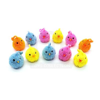 China Effort Ball TPR Soft Spiky Ball Puller Ball TPR Puller Animal Jumbo Flashing Light Up Lovely Chicken Puller Ball Toys With Yo-Yo for sale