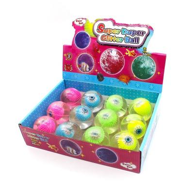 China Water Bounce Ball Novelty 65mm Kids Amusement Toys LED Light Up Bounce Ball Eye Water Jumping Ball Flashing Bouncing Rubber Ball for sale