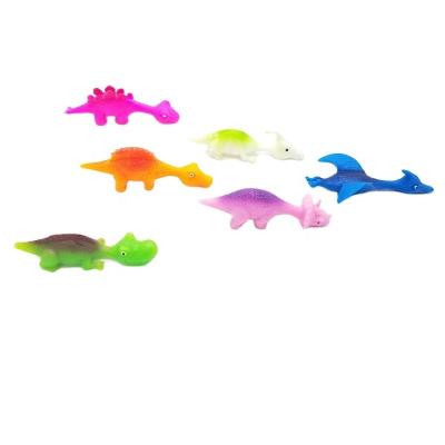 China Hot Selling Promotional Slingshot Flying Toy Gifts For Kids Shape Soft Finger Dinosaur Slingshot Catapult Extendable Flying Toy for sale