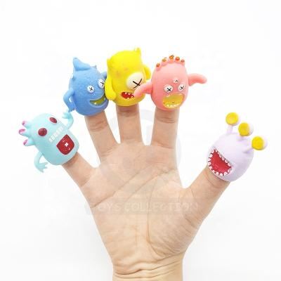 China Toy Story Doll Cute Cartoon TPR Material 5 Design Monster Finger Puppet With Printing for sale