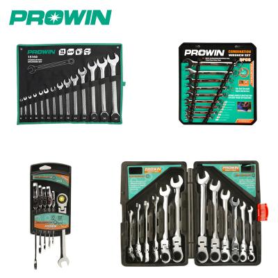 China PROWIN Carbon Steel All-in-One 14pcs 8-24mm Free Sample High Quality Combination Wrench Set for sale