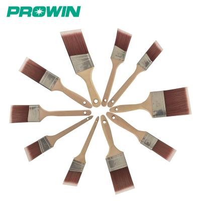 China PROWIN Free Sample Paint Top Pick Angular Rattail/Wood Handle Nylon Trim Polyester Handle Short Fluted Brush for sale