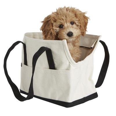 China Good Travel Recyclable Wholesale Fordable Airline Approved Pet Carrier Canvas Tote Zipper Bag For Shopping With Handle for sale