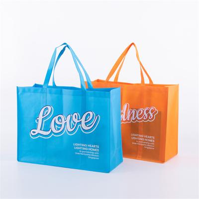 China Popular Design Folding Custom Heavy Capacity Made By Recycle Eco-Friendly Print Reusable Nonwoven Fabric Shopping Tote Bag for sale