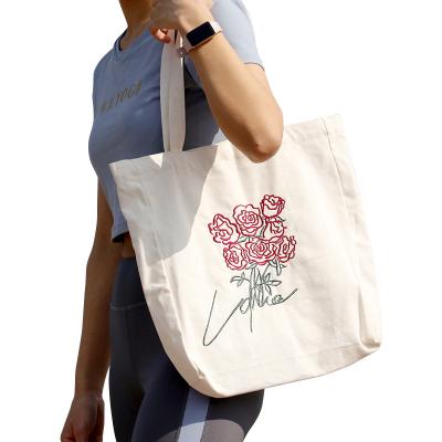 China Free Sample New Arrival Standard Reusable Buy All Reusable Shopping Bag Zipper Tote Bag Cotton Canvas Beach Bags for sale