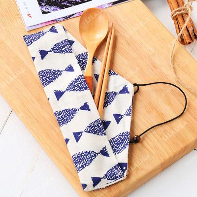 China Custom Free Design Disposable Reusable 100% Cotton Tableware Packaging Eco-Friendly Knife And Fork Cutlery Bags for sale