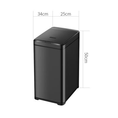 China Large Capacity Cylinder Touchless Sensor Bin Swept Stainless Steel Automatic Trash Can Smart Waste Bin for sale