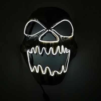 China Halloween Cosplay LED Scary Mask EL Wire Double Color Breathable EL Mask Light Up For Halloween for sale