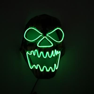 China Breathable LED Face Mask Light Up EL Wire Face Mask Festival Comic Praise Scam Cosplay Man Edm Costume Dance Halloween Neon Burning Neon Mask for sale