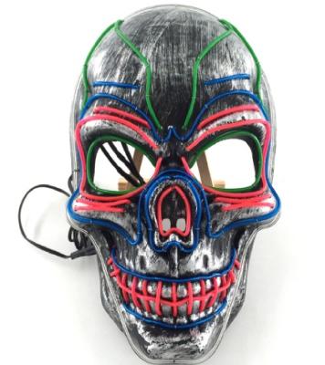 China Novelty Breathable Gift Halloween Mask Scary Led Glowing Glowing Terror Festival Rave Luminous Mask For Carnival Horror Decor Prop for sale