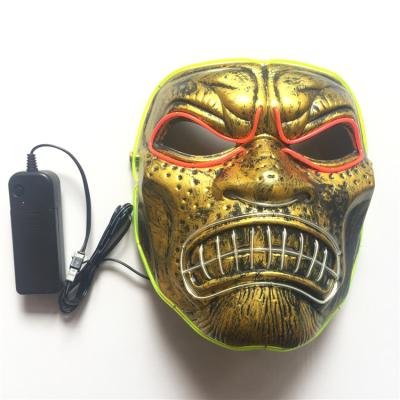 China Halloween Cosplay Voice Control Breathable Funny Mask Full Face Covered LED Costume Mask EL Wire Light Up Mask for sale