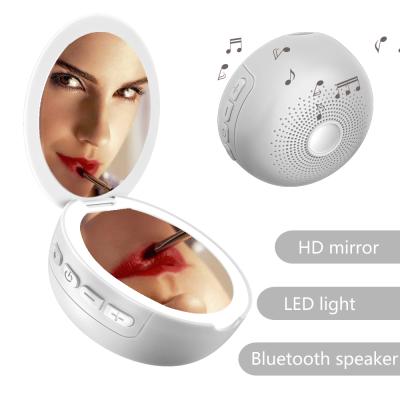 China Wireless Charger For Mobile Phone 3 In 1 Pocket Wireless Speaker With Folding LED Fill Light M6 Makeup Cosmetic Mirror for sale