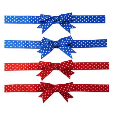 China Wholesale Floral Customized Pre Made Polka Dots Satin Ribbons And Bows For Gift Wrapping for sale