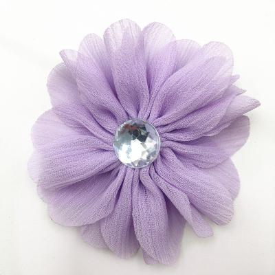 China Gift Lavender Artificial Flower Corsage Chiffon Brooch / Garment Flower for sale