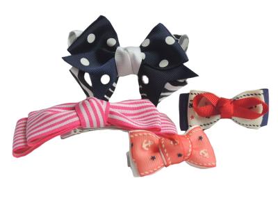 China 2020 Viable Wholesale Polka Dot Ribbon Hair Bows With Clips For Girls Hair Accessories for sale