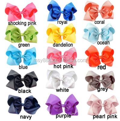 China 6 Inch Big Hair Ribbon Chandelier Hangs Girls' Hair Accessories Bow Hair Clip Baby Bows Clip for sale