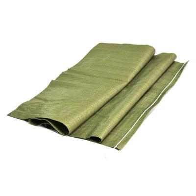 China Recyclable Wholesale Green PP Woven Sack Sack For Rice Flour Food Wheat Polypropylene Woven Sack for sale