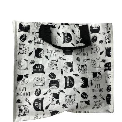 China Handled Foldable Nonwoven Tote Bag Vends Custom Cartoon Patterns For Repeated Use for sale