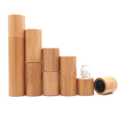 China Personal Care 1ml 2ml 3ml 5ml 10ml 15ml 20ml Eco-friendly Cosmetic Bamboo Roll On Bottle With Glass Inside for sale