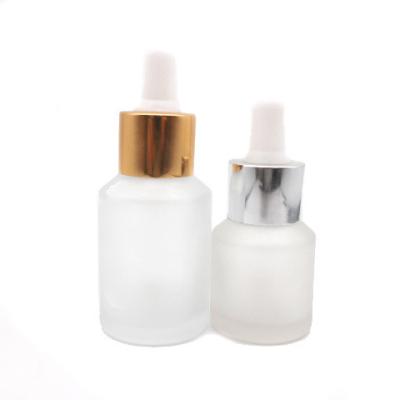 China Personal Care Wholesale Dropper Clear White Frosted Glass Bottle 30ml for sale