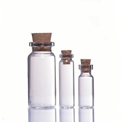 China Free sample 1ml 2ml 3ml 4ml 5ml 6ml 7ml 8ml 10ml 15ml 20ml 30ml 50ml 100ml personal care small glass bottles with cork for sale for sale