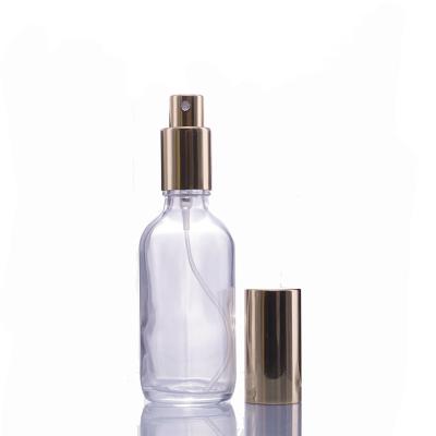 China Wholesale 30ml 50ml 100ml Spray Pump Spray Clear Glass Cosmetic Perfume Bottles With Label for sale