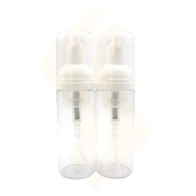 China Clear Pump Cap 50ml 60ml 100ml PET Facial Foam Detergent Foam Pump Bottle for sale