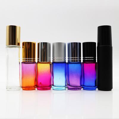 China Roll On Perfume 10ml Oil Lip Balm Refillable Glass Container With Ball for sale