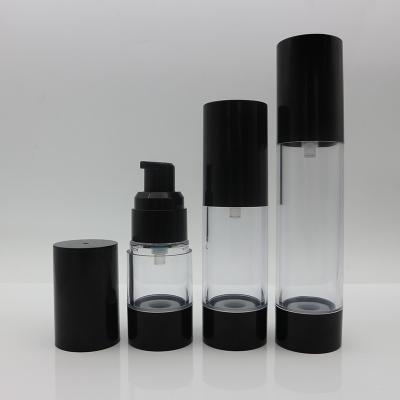 China Plastic Airless Sprayer Pump Sale 15ml 30ml 50ml Black Pump Bottles With Spray For Cosmetic Packaging for sale