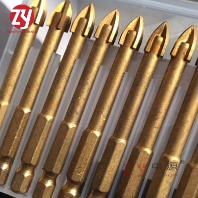 China Glass Hex Cross Straight Leg Glass Tip Drill Bit For Porcelain Glass Ceramic Tile for sale