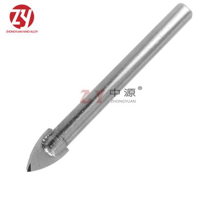 China Carbide Glass Straight Tip Glass Hex Shank Drill Bit For Porcelain Glass Ceramic Tile for sale