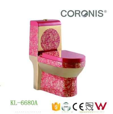 China Colorful Double-Flow Feature Classic Unique Design One Piece Sanitary Ware Toilet for sale