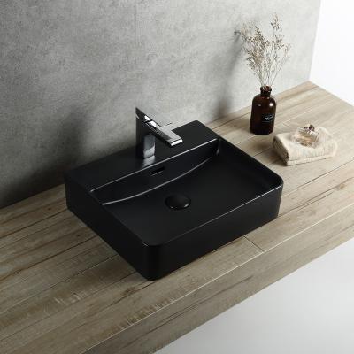 China Modern Ceramic Bathroom Black Basin Art Hand Design Chaozhou Art Basin Matte Basin for sale