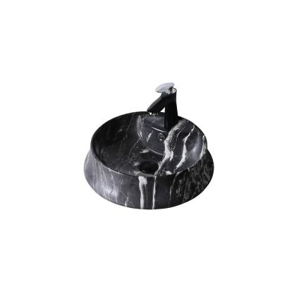 China Round Shape Color Bathroom Art Wash Hand Basin Durable Black Marble Ceramic Sink for sale