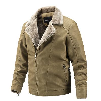 China Winter Cheap Men's Motorcycle Biker Breathable Fur Embedded Bomber Jackets Fashion Men PU Leather Jacket Casual Coat Suppliers for sale