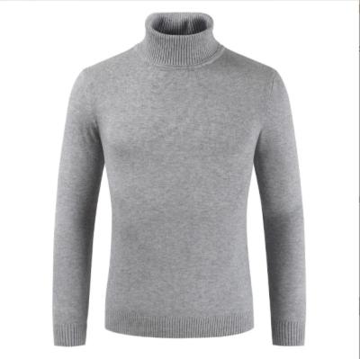 China New Anti-wrinkle Men's Casual Solid Color Pullover Sweaters Turtle Neck Knitted Sweater for sale