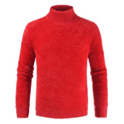 China New Anti-wrinkle Men's Casual Solid Color Pullover Sweaters Turtle Neck Knitted Sweater for sale