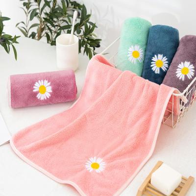 China Pengyuan Embroidery Hand Towel Cheap Customized Organic Towel QUICK DRY Face Towel Dry Hair Towel for sale