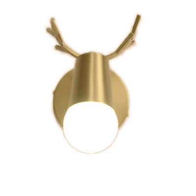 China Modern Simplicity Kids Room Bedside Creativity Toilet Antlers Brass Lights Led Wall Lamps for sale