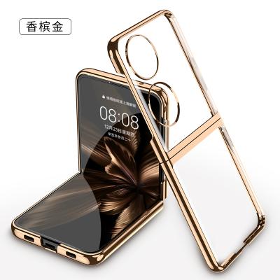 China Shockproof For Huawei P50 Pocket Fashion Cell Phone Case PC Electroplating Transparent Cover Device for sale