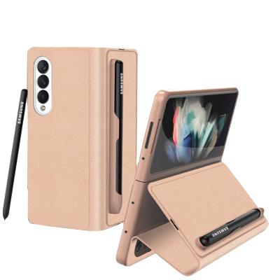 China Fashion Shockproof Leather Inclusive Fold Protective GKK Leather Case For Samsung Galaxy Z Flip 3 5G, Samsung Z Fold3 for sale