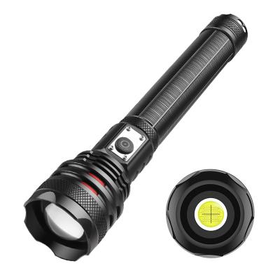 China 2000lumens xhp90 10W outdoor camping flashlight Zoomable rechargeable flashlight with high power display powerful touchlight for sale