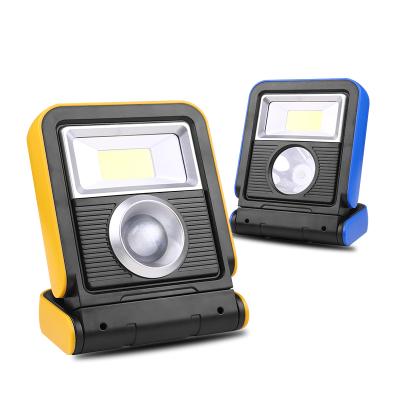 China Super Bright ABS COB+3WLed Rechargeable Portable Spotlight Led Work Light For Outdoor Solar Camping Lamp Led Flashlight for sale