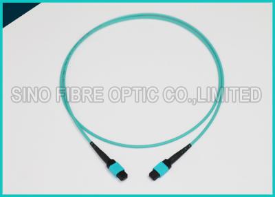 Chine la correction à plusieurs modes de fonctionnement optique de accouplement de la méthode B du tronc OM3 de fibre de 3.0mm 100Gbps 24F MPO MTP câblent à vendre