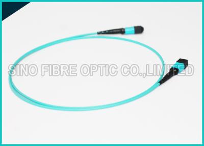 China 100Gbps 24 Cores MPO Fiber Optic Cable OM4 Non-pinned Fibre Optical Plenum Jacket Jumper for sale