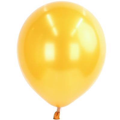 China Promotional toy 12 inch gold color pearl balloon round latex metallic balloon for sale